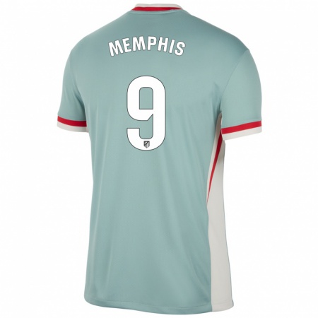 Kandiny Mujer Camiseta Memphis Depay #9 Beige Claro Azul 2ª Equipación 2024/25 La Camisa Chile