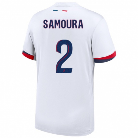 Kandiny Mujer Camiseta Thiniba Samoura #2 Blanco Azul Rojo 2ª Equipación 2024/25 La Camisa Chile