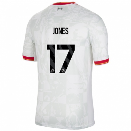 Kandiny Mujer Camiseta Curtis Jones #17 Blanco Rojo Negro Equipación Tercera 2024/25 La Camisa Chile