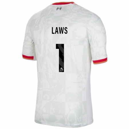 Kandiny Mujer Camiseta Rachael Laws #1 Blanco Rojo Negro Equipación Tercera 2024/25 La Camisa Chile