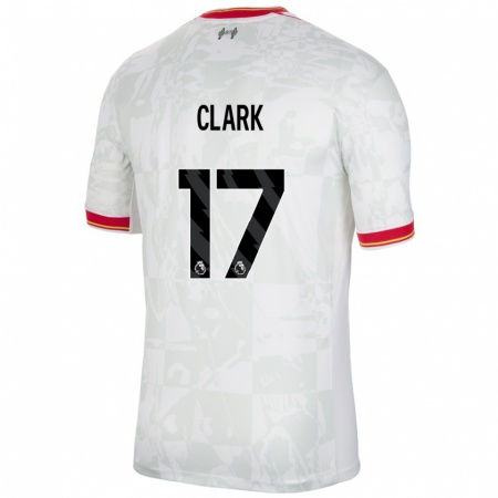 Kandiny Mujer Camiseta Jenna Clark #17 Blanco Rojo Negro Equipación Tercera 2024/25 La Camisa Chile