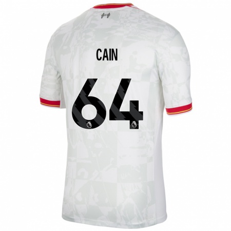 Kandiny Mujer Camiseta Jake Cain #64 Blanco Rojo Negro Equipación Tercera 2024/25 La Camisa Chile