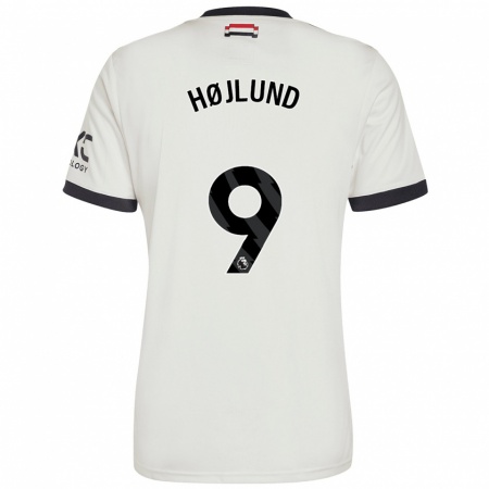 Kandiny Mujer Camiseta Rasmus Højlund #9 Blanquecino Equipación Tercera 2024/25 La Camisa Chile