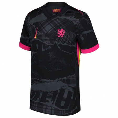 Kandiny Mujer Camiseta Júlia Bartel #16 Negro Rosa Equipación Tercera 2024/25 La Camisa Chile