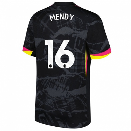 Kandiny Mujer Camiseta Edouard Mendy #16 Negro Rosa Equipación Tercera 2024/25 La Camisa Chile