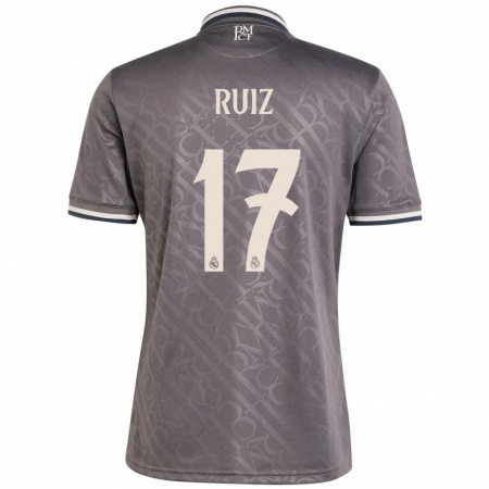 Kandiny Mujer Camiseta David Ruiz #17 Carbón Equipación Tercera 2024/25 La Camisa Chile