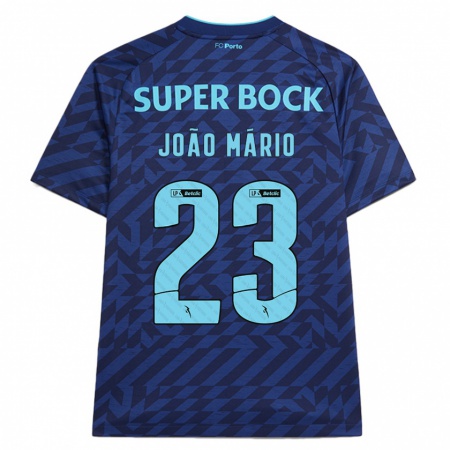 Kandiny Mujer Camiseta João Mário #23 Azul Marino Equipación Tercera 2024/25 La Camisa Chile