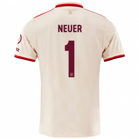 Kandiny Mujer Camiseta Manuel Neuer #1 Lino Equipación Tercera 2024/25 La Camisa Chile