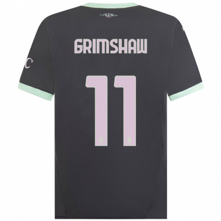 Kandiny Mujer Camiseta Christy Grimshaw #11 Gris Equipación Tercera 2024/25 La Camisa Chile