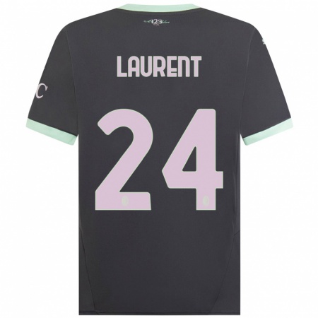 Kandiny Mujer Camiseta Emelyne Laurent #24 Gris Equipación Tercera 2024/25 La Camisa Chile