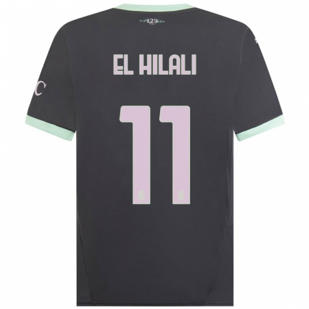 Kandiny Mujer Camiseta Youns El Hilali #11 Gris Equipación Tercera 2024/25 La Camisa Chile