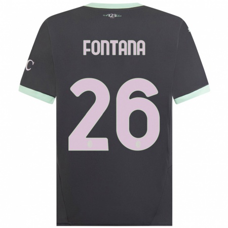 Kandiny Mujer Camiseta Francesco Fontana #26 Gris Equipación Tercera 2024/25 La Camisa Chile