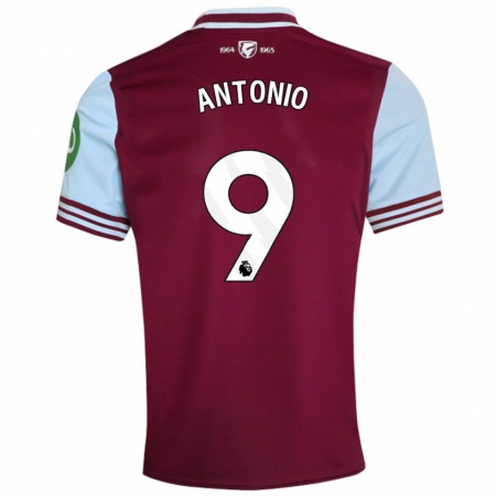 Kandiny Niño Camiseta Michail Antonio #9 Rojo Oscuro 1ª Equipación 2024/25 La Camisa Chile