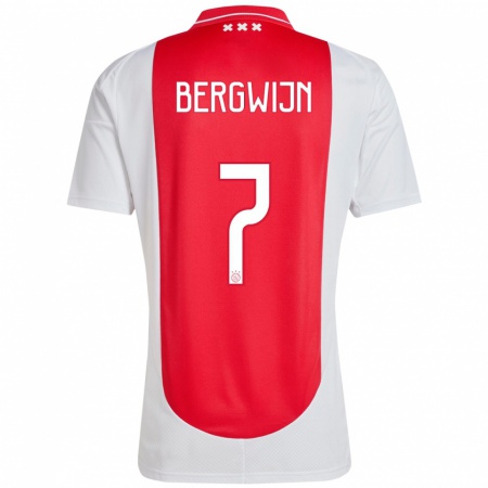 Kandiny Niño Camiseta Steven Bergwijn #7 Rojo Blanco 1ª Equipación 2024/25 La Camisa Chile