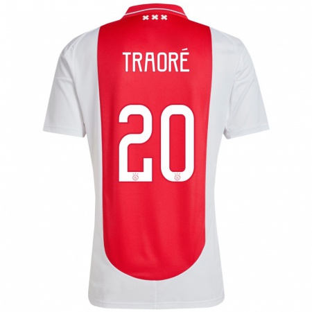 Kandiny Niño Camiseta Bertrand Traoré #20 Rojo Blanco 1ª Equipación 2024/25 La Camisa Chile