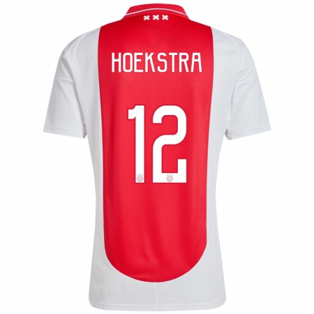 Kandiny Niño Camiseta Isabelle Hoekstra #12 Rojo Blanco 1ª Equipación 2024/25 La Camisa Chile