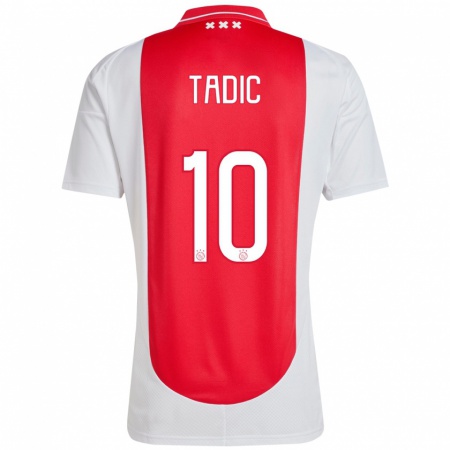 Kandiny Niño Camiseta Dusan Tadic #10 Rojo Blanco 1ª Equipación 2024/25 La Camisa Chile