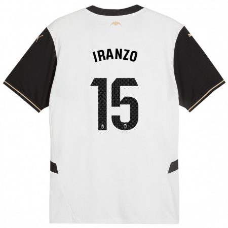 Kandiny Niño Camiseta Rubén Iranzo #15 Blanco Negro 1ª Equipación 2024/25 La Camisa Chile