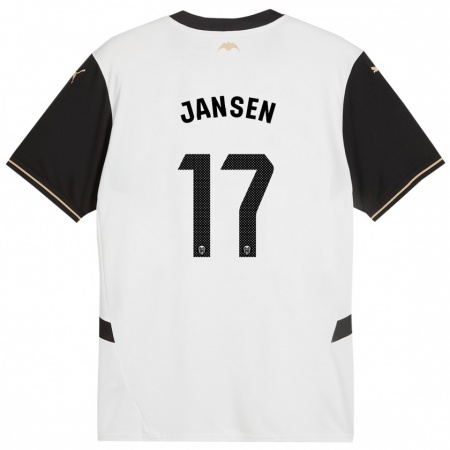 Kandiny Niño Camiseta Ellen Jansen #17 Blanco Negro 1ª Equipación 2024/25 La Camisa Chile