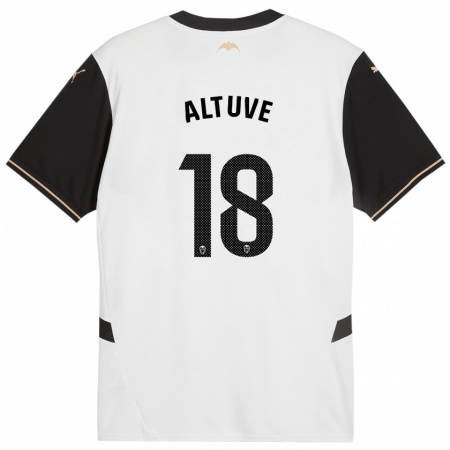 Kandiny Niño Camiseta Oriana Altuve #18 Blanco Negro 1ª Equipación 2024/25 La Camisa Chile