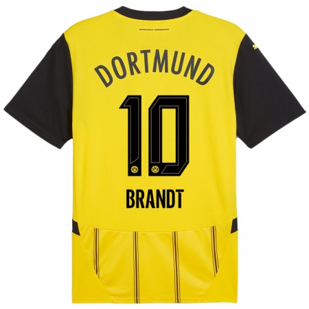 Kandiny Niño Camiseta Julian Brandt #10 Amarillo Negro 1ª Equipación 2024/25 La Camisa Chile