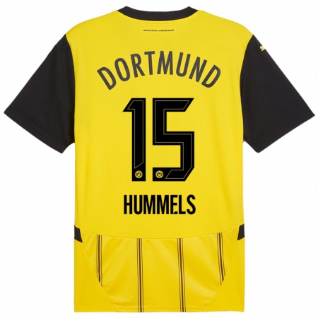 Kandiny Niño Camiseta Mats Hummels #15 Amarillo Negro 1ª Equipación 2024/25 La Camisa Chile