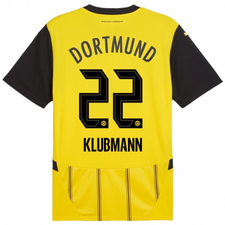 Kandiny Niño Camiseta Leon Klubmann #22 Amarillo Negro 1ª Equipación 2024/25 La Camisa Chile