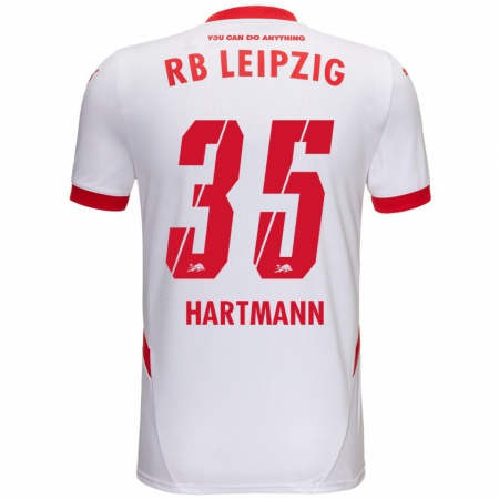 Kandiny Niño Camiseta Fabrice Hartmann #35 Blanco Rojo 1ª Equipación 2024/25 La Camisa Chile