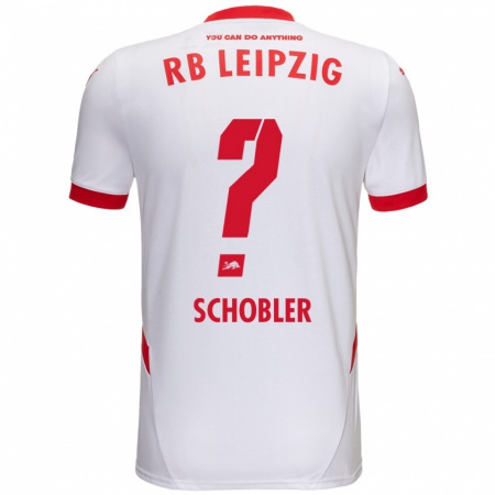 Kandiny Niño Camiseta Laurin Schößler #0 Blanco Rojo 1ª Equipación 2024/25 La Camisa Chile