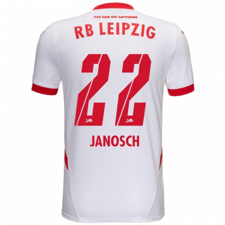 Kandiny Niño Camiseta Luca Janosch #22 Blanco Rojo 1ª Equipación 2024/25 La Camisa Chile