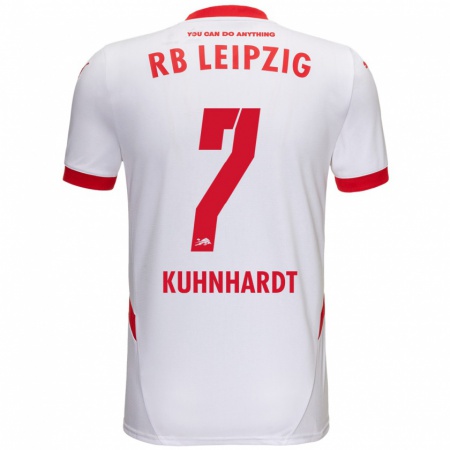 Kandiny Niño Camiseta Paul Kühnhardt #7 Blanco Rojo 1ª Equipación 2024/25 La Camisa Chile