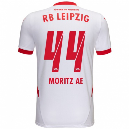 Kandiny Niño Camiseta Moritz Aé #44 Blanco Rojo 1ª Equipación 2024/25 La Camisa Chile