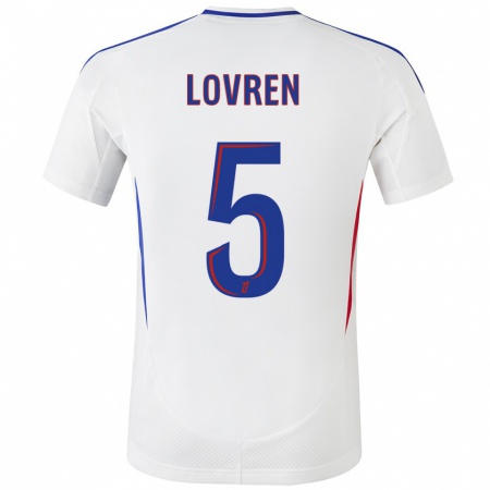 Kandiny Niño Camiseta Dejan Lovren #5 Blanco Azul 1ª Equipación 2024/25 La Camisa Chile