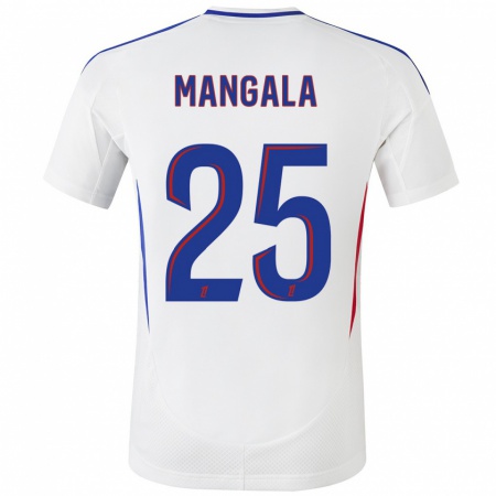 Kandiny Niño Camiseta Orel Mangala #25 Blanco Azul 1ª Equipación 2024/25 La Camisa Chile