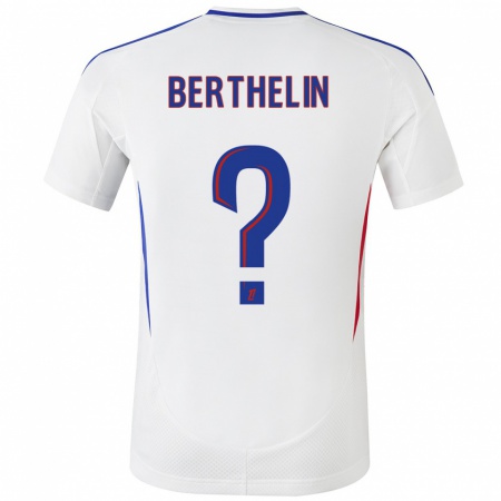 Kandiny Niño Camiseta Romain Berthelin #0 Blanco Azul 1ª Equipación 2024/25 La Camisa Chile