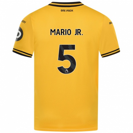 Kandiny Niño Camiseta Mario Lemina #5 Amarillo 1ª Equipación 2024/25 La Camisa Chile