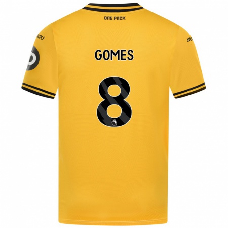 Kandiny Niño Camiseta João Gomes #8 Amarillo 1ª Equipación 2024/25 La Camisa Chile