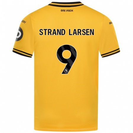 Kandiny Niño Camiseta Jørgen Strand Larsen #9 Amarillo 1ª Equipación 2024/25 La Camisa Chile