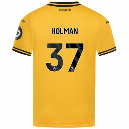 Kandiny Niño Camiseta Fletcher Holman #37 Amarillo 1ª Equipación 2024/25 La Camisa Chile