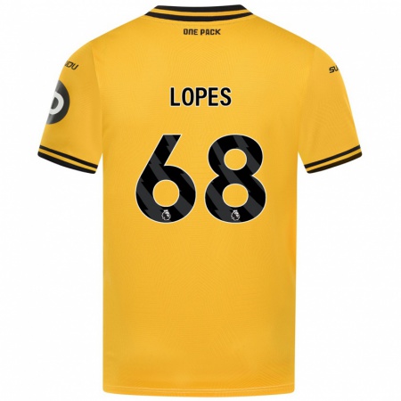 Kandiny Niño Camiseta Leo Lopes #68 Amarillo 1ª Equipación 2024/25 La Camisa Chile