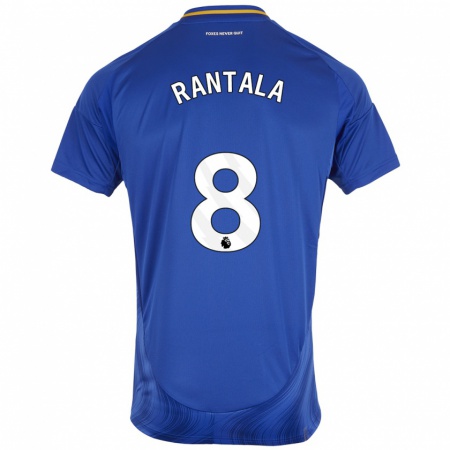 Kandiny Niño Camiseta Jutta Rantala #8 Azul Blanco 1ª Equipación 2024/25 La Camisa Chile