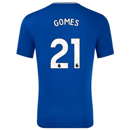 Kandiny Niño Camiseta André Gomes #21 Azul Con 1ª Equipación 2024/25 La Camisa Chile