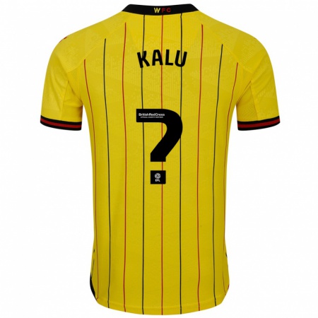 Kandiny Niño Camiseta Samuel Kalu #0 Amarillo Negro 1ª Equipación 2024/25 La Camisa Chile