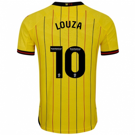 Kandiny Niño Camiseta Imrân Louza #10 Amarillo Negro 1ª Equipación 2024/25 La Camisa Chile