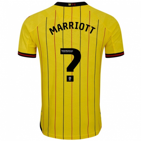 Kandiny Niño Camiseta Alfie Marriott #0 Amarillo Negro 1ª Equipación 2024/25 La Camisa Chile