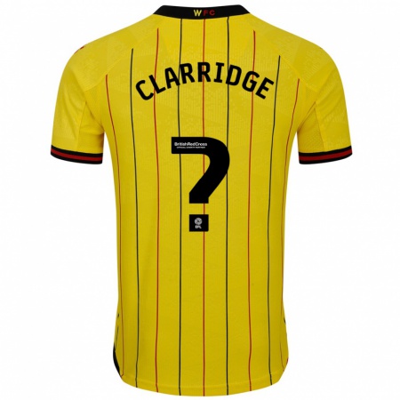 Kandiny Niño Camiseta James Clarridge #0 Amarillo Negro 1ª Equipación 2024/25 La Camisa Chile