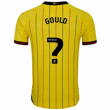 Kandiny Niño Camiseta Ali Gould #0 Amarillo Negro 1ª Equipación 2024/25 La Camisa Chile