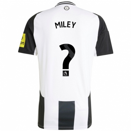 Kandiny Niño Camiseta Mason Miley #0 Blanco Negro 1ª Equipación 2024/25 La Camisa Chile