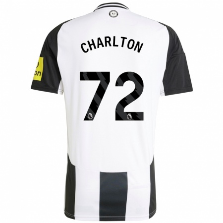 Kandiny Niño Camiseta Dylan Charlton #72 Blanco Negro 1ª Equipación 2024/25 La Camisa Chile