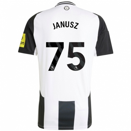 Kandiny Niño Camiseta Adrian Janusz #75 Blanco Negro 1ª Equipación 2024/25 La Camisa Chile